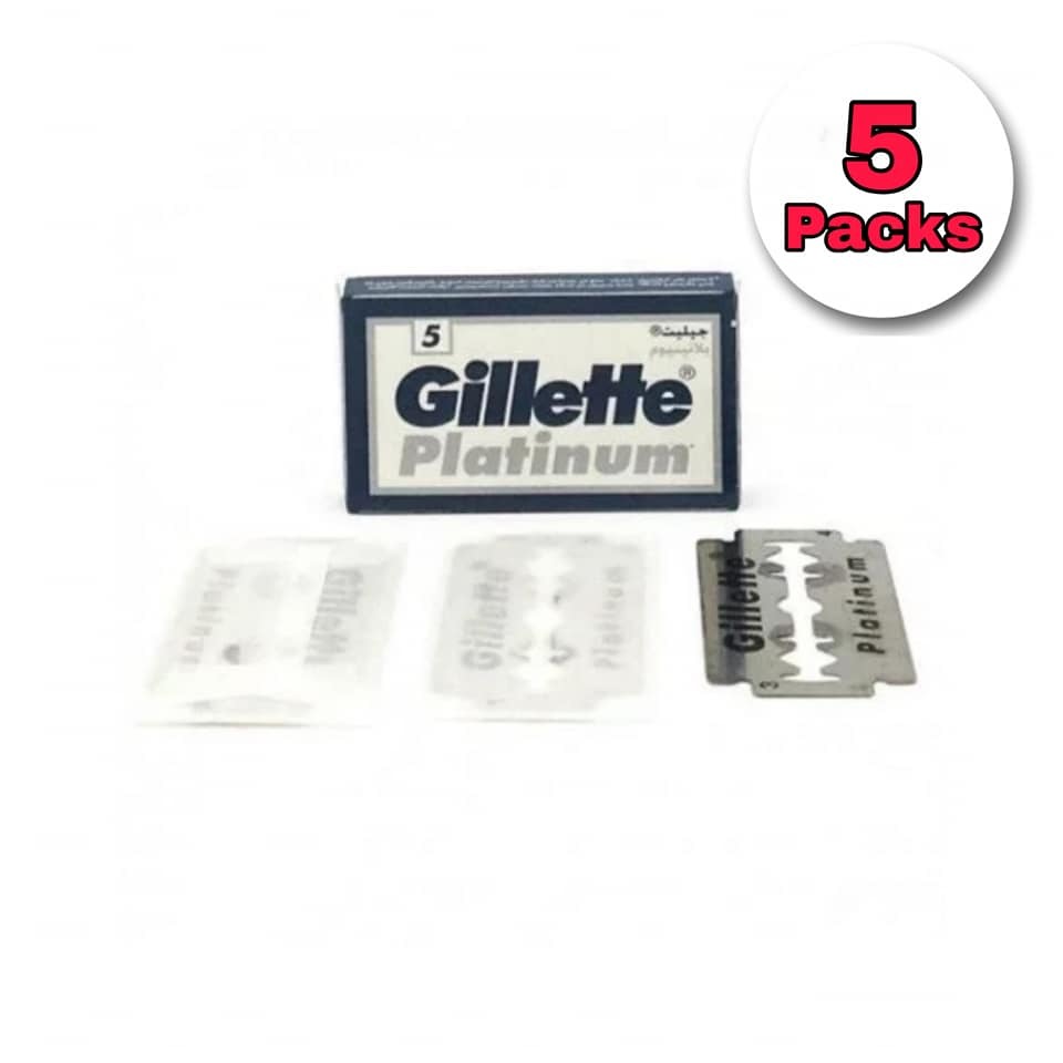 Gillette Platinum Double Edge Safety Razor Blades 5 blades*5packs