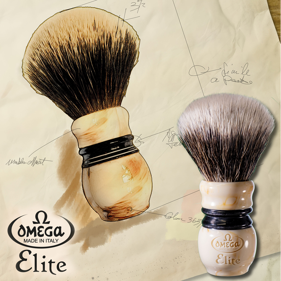 Omega Elite synthetic fiber shaving brush - MB1921 Vintage Edition