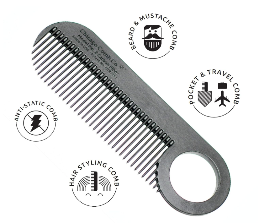 Chicago Comb Co. Model No. 2 Carbon Fiber