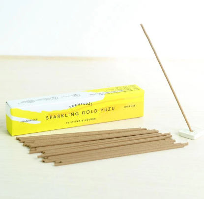 Nippon Kodo SCENTSUAL  Sparkling Gold Yuzu (30 sticks & Holder)