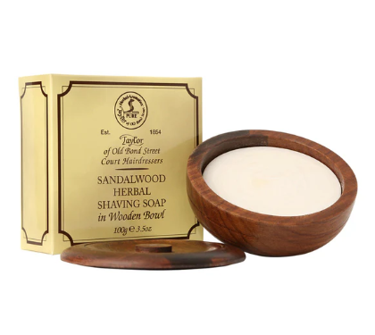 Taylor of Old Bond Street Shaving Soap in Wood Bowl Sandalwood 100g