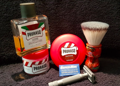 Proraso Shaving Soap Jar - Sandalwood With Shea Butter - For Tough Beards