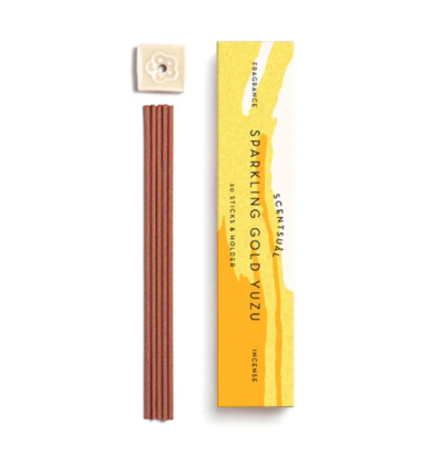 Nippon Kodo SCENTSUAL  Sparkling Gold Yuzu (30 sticks & Holder)