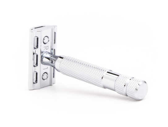 Rockwell 6C White Chrome Adjustable Double Edge Safety Razor